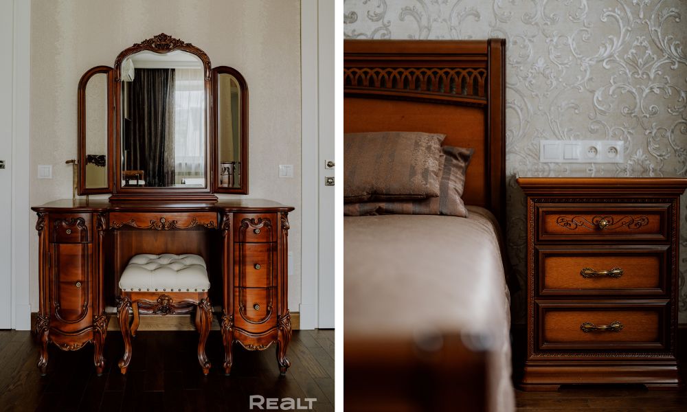 Детали интерьера в спальне.