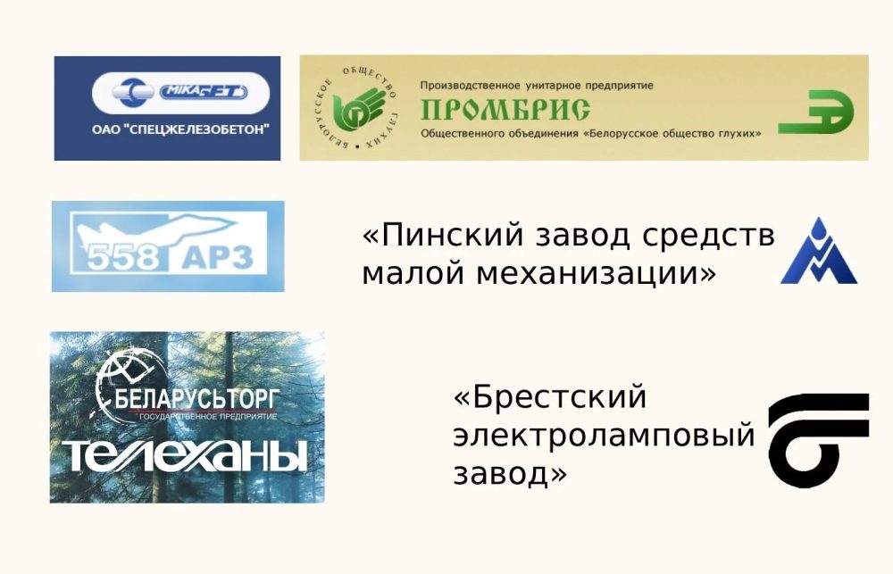 Предприятия из Брестской области, которые помогают России в войне. Коллаж брестской «Вясны»